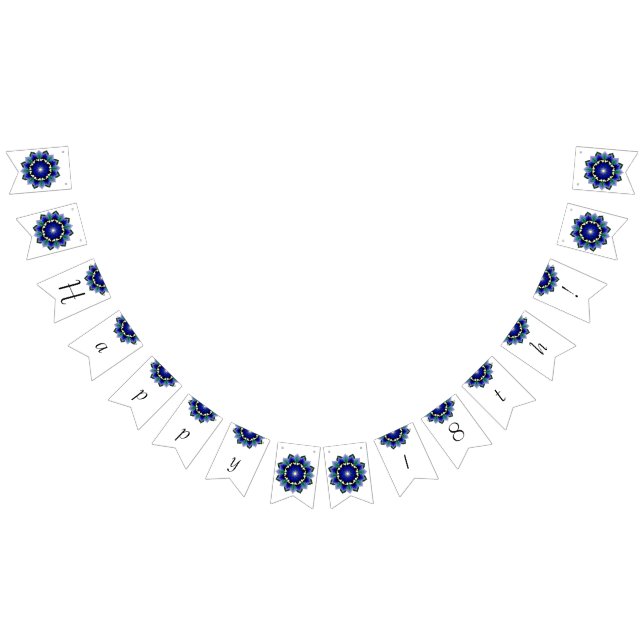 Happy 18th! Mandala in dark blue Bunting Flags (All)