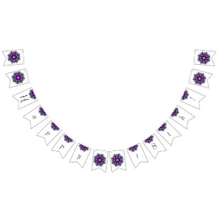 Happy 18th! Mandala in purple Bunting Flags