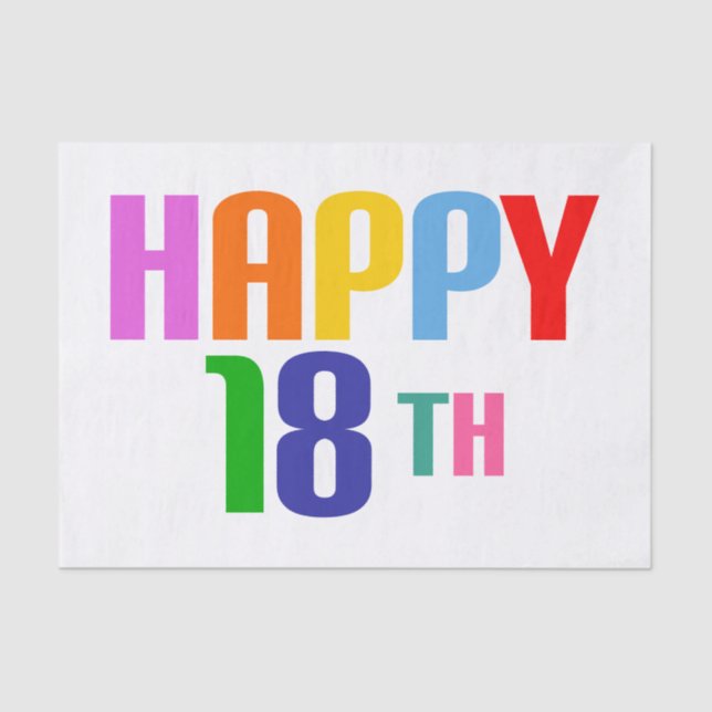 Happy 18th tissue paper (Front)