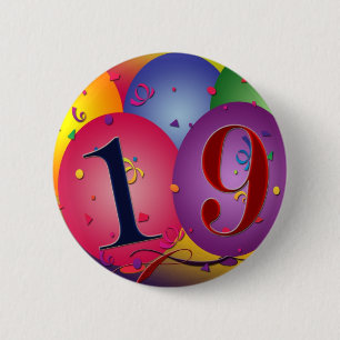 Happy 19th birthday 2 inch round button