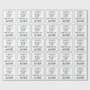 HAPPY 19TH BIRTHDAY; Art Deco Style; Custom Name Wrapping Paper