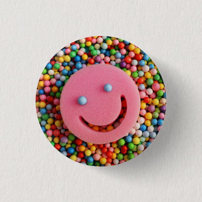 Happy 1 Inch Round Button (Front)