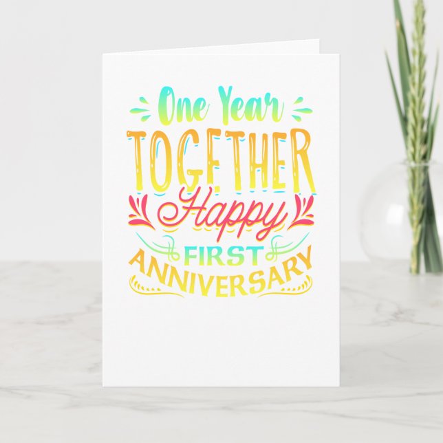 Happy 1st Anniversary One Year Together! Card (Front)