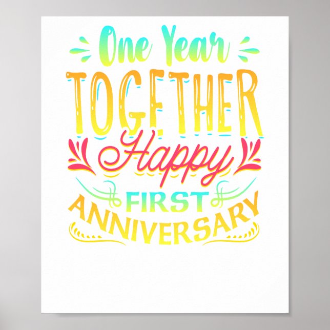 Happy 1st Anniversary One Year Together! Poster (Front)