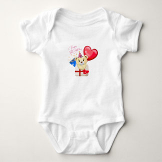 Happy 1st Birthday Bear baby Bodysuit