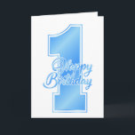 Happy 1st Birthday Blue Boy Card<br><div class="desc">Happy 1st Birthday Blue Boy Card</div>