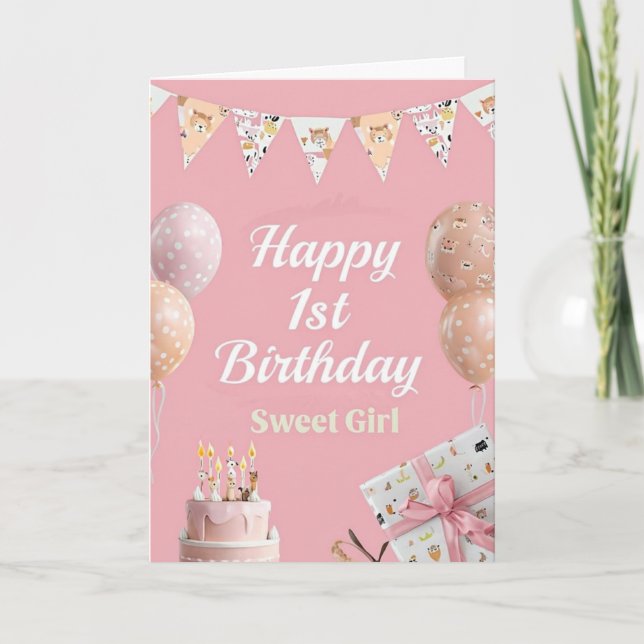 Happy 1st Birthday Card (Front)