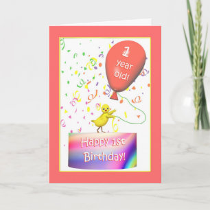 Happy 1st Birthday Chicken Card