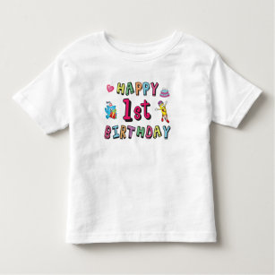 Happy 1st Birthday for 1 year old Kids B-day Toddler T-shirt