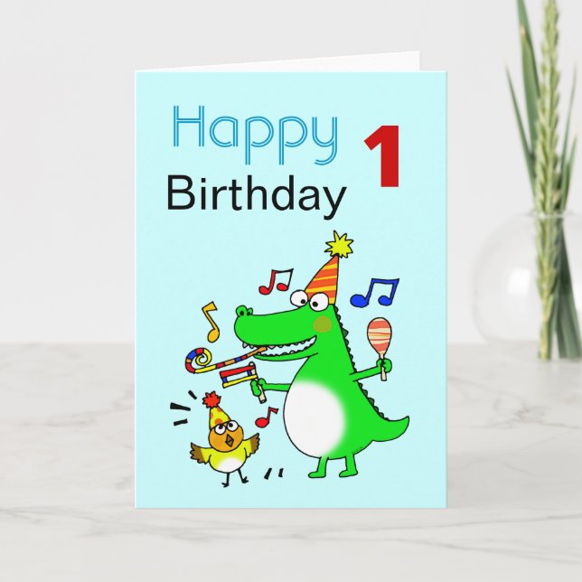 Happy 1st Birthday ( I am 1 ) Card (Front)