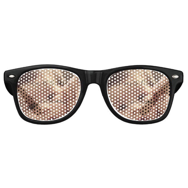 Happy 1st birthday name photo date stylish calligr retro sunglasses (Front)