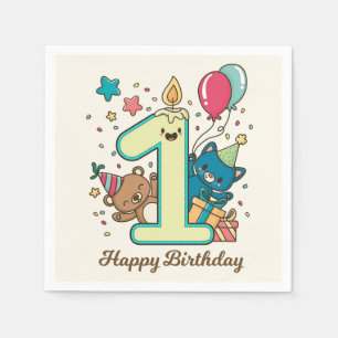 Happy 1st Birthday Napkin