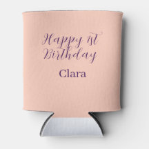 Happy 1st birthday orange purple boho retro name 