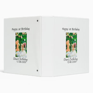 Happy 1st birthday photo simple elegant cutemodern binder