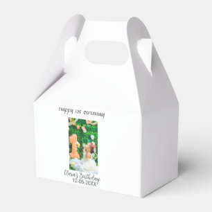 Happy 1st birthday photo simple elegant cutemodern favor box