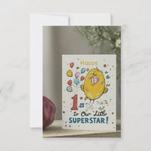 "Happy 1st Birthday to Our Little Superstar!" Invitation