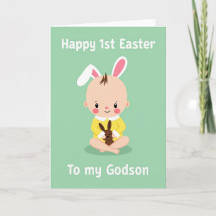 Happy 1St Easter Godson Card