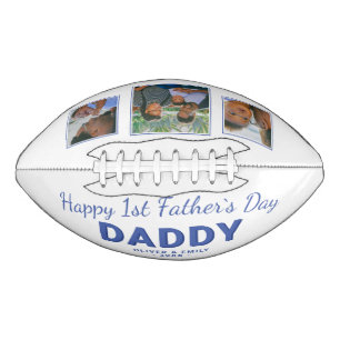 Happy 1st Father`s Day Dad Keepsake 3 Photo  Football