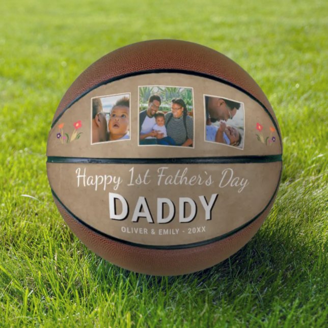 Happy 1st Father`s Day Daddy Keepsake 3 Photo  Basketball (Creator Uploaded)