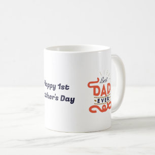 Happy 1st Father’s Day Mug – Blue Text Design