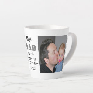 Happy 1st Father's Day 20XX Best Dad Ever Latte Mug