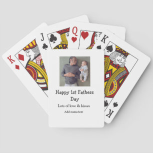 happy 1st fathers day add name love kisses photo t playing cards