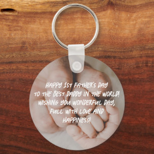 Happy 1st father's day photo stylish keychain