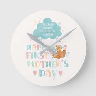 Happy 1st Mother's Day from the Mother in Law Round Clock