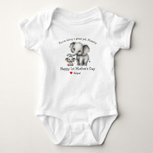 Happy 1st Mother's Day Mama & baby Elephant Bodysuit