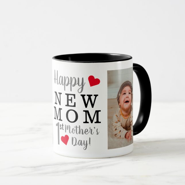 Happy 1st Mother's Day New Mom Photo Mug (Front Right)