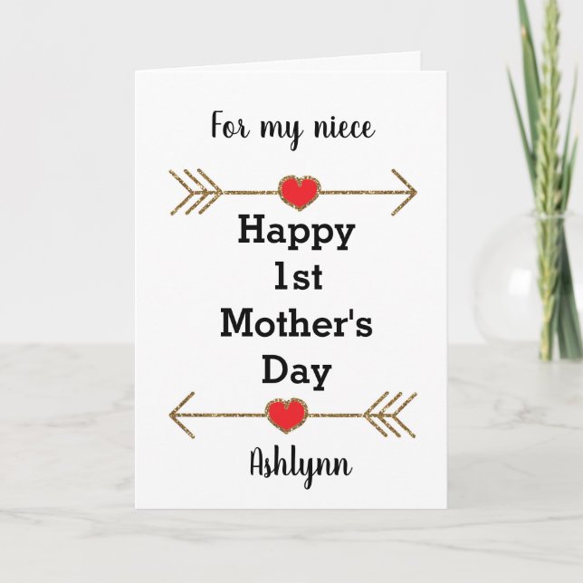 Happy 1st Mother's Day Niece Card (Front)