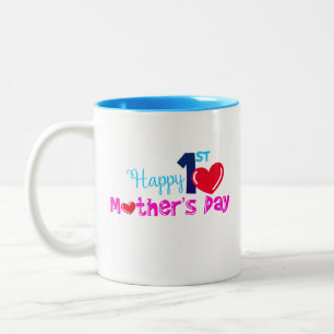 Happy 1st Mother's Day Two-Tone Coffee Mug