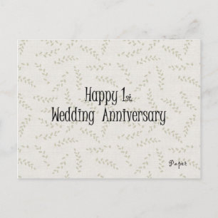 Happy 1st. Wedding Anniversary Postcard