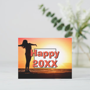 Happy 2023 Positive Woman Photo New year Holiday Postcard