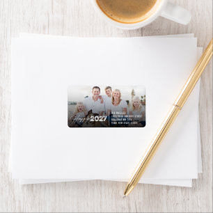 Happy 2023 Typography New Year Photo Address Label