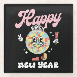 Happy 2024 glass coaster