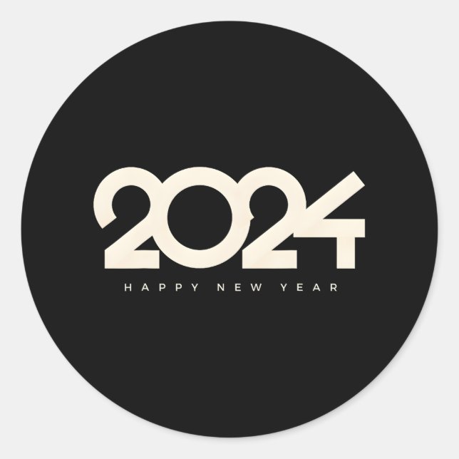Happy 2024 New Years Eve Party Supplies 2024 Classic Round Sticker (Front)