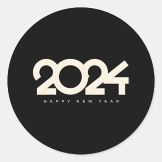 Happy 2024 New Years Eve Party Supplies 2024 Classic Round Sticker