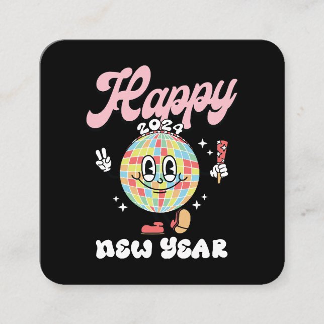 Happy 2024 square business card (Front)