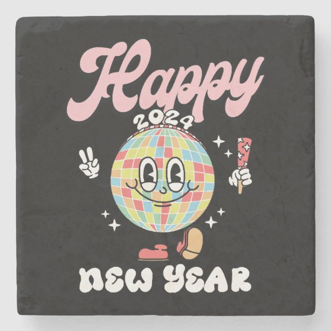 Happy 2024 stone coaster (Front)