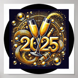 Happy 2025 Digital Download - Perfect for DTF Poster