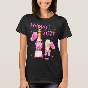 Happy 2026 Cheers To A New Year 2026 Champagne Coq T-Shirt