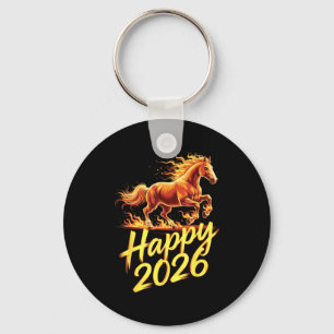 Happy 2026 Year Of The Horse Chinese Zodiac New Ye Keychain