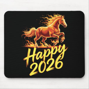 Happy 2026 Year Of The Horse Chinese Zodiac New Ye Mouse Pad