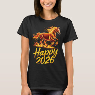 Happy 2026 Year Of The Horse Chinese Zodiac New Ye T-Shirt