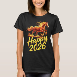 Happy 2026 Year Of The Horse Chinese Zodiac New Ye T-Shirt