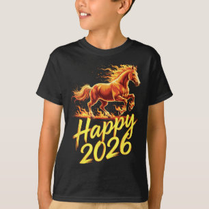Happy 2026 Year Of The Horse Chinese Zodiac New Ye T-Shirt