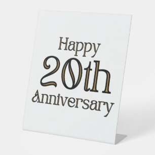 Happy 20th Anniversary Pedestal Sign