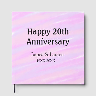 Happy 20th anniversary pink purple pastel name bol guest book