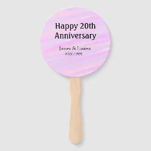 Happy 20th anniversary pink purple pastel name bol hand fan